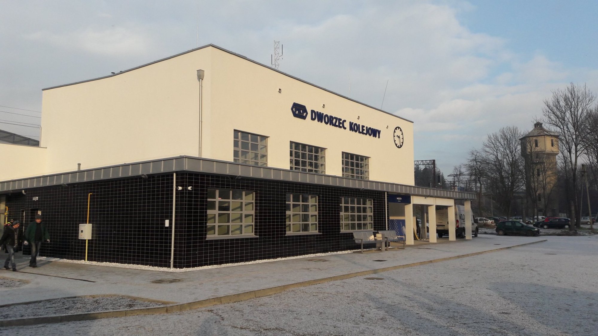 Dworzec Miechów - widok zimowy